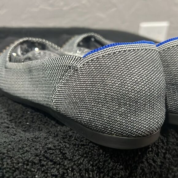 🔥🔥 ROTHY’S  The Point Gray Mist Cap Toe Ballet Flat Shoes Womens Size 10.5 - E - Picture 7 of 13